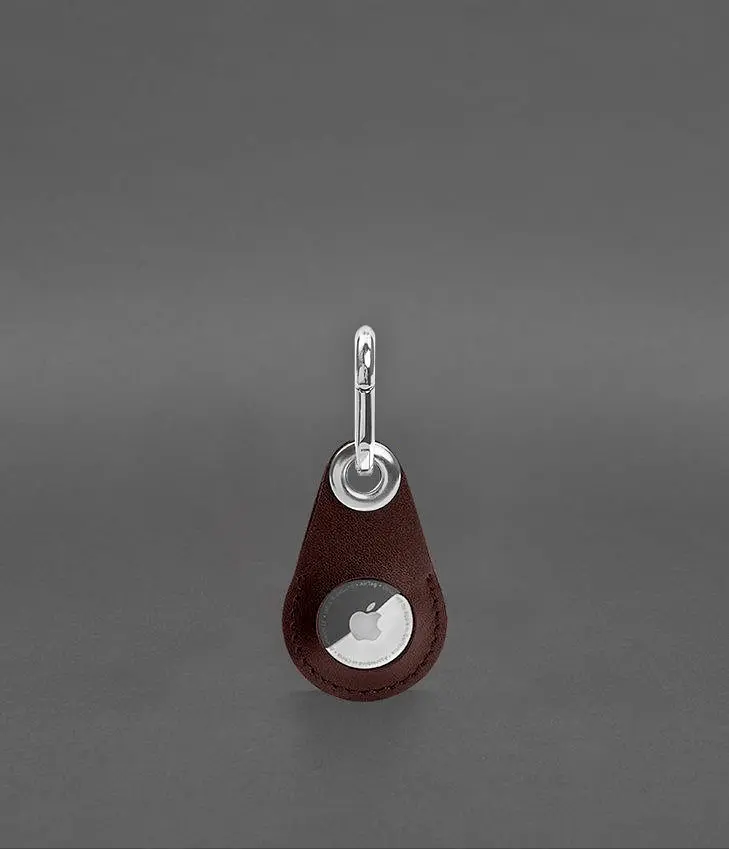 Кожаный чехол для Apple AirTag Бордовый - фото 2
