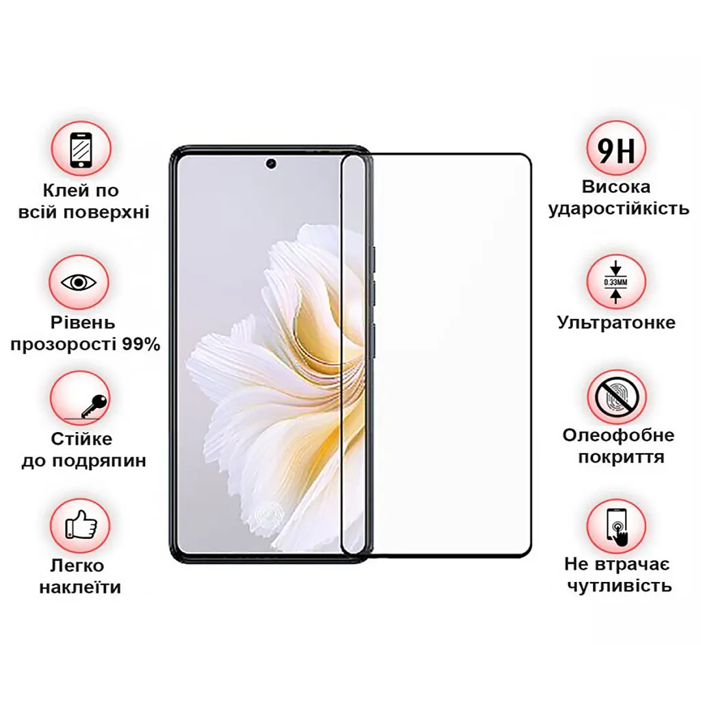 Стекло защитное BeCover Tecno Camon 20 Pro (CK7n) Black (709745) - фото 4