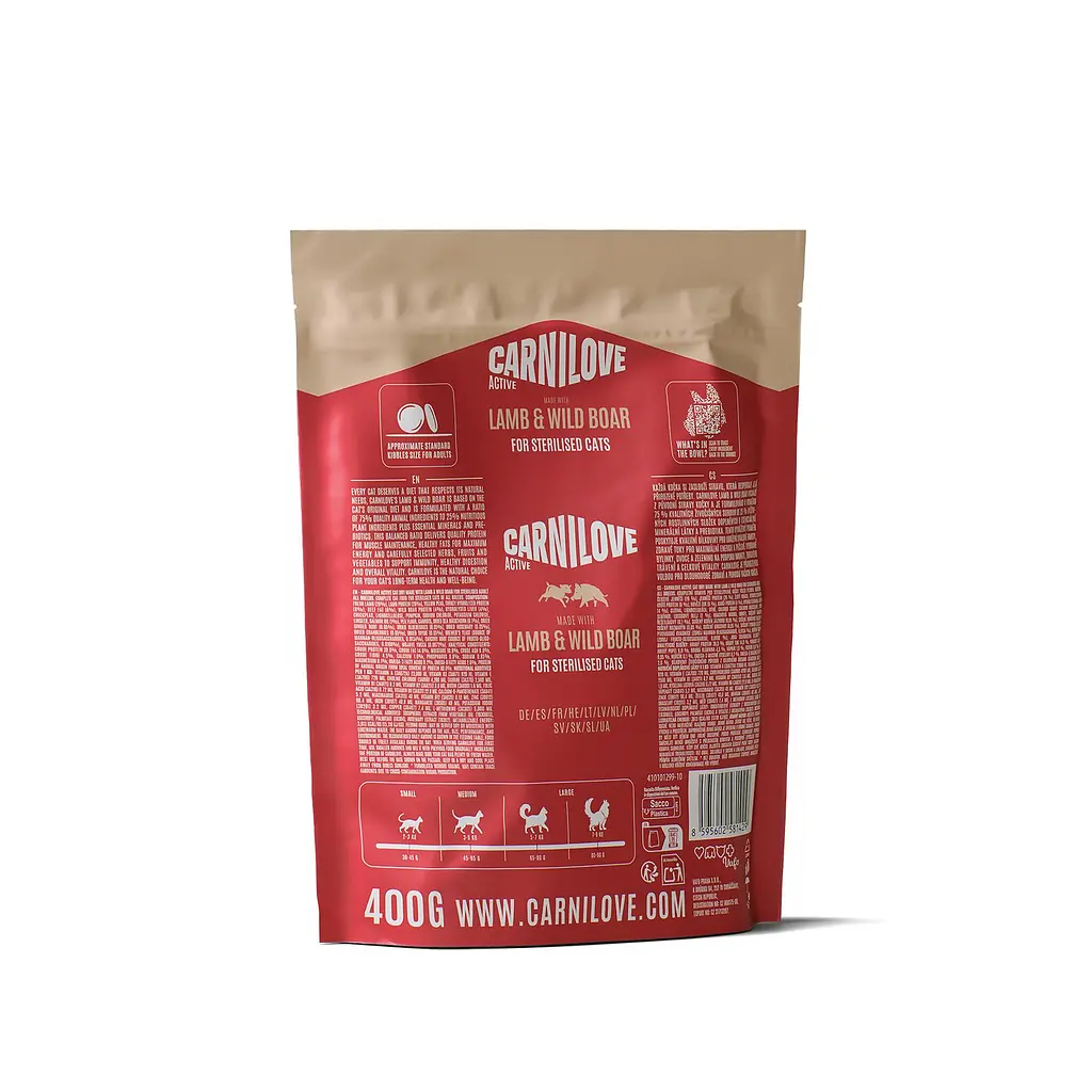 Сухий корм для стерилізованих котів Carnilove Active Lamb & Wild Boar Sterilised суперпреміум ягня і дикий кабан 400 г - фото 2