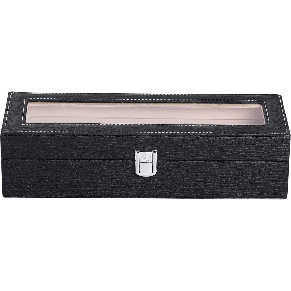 Скринька-органайзер для прикрас Yiwu із накидним замком 31x11x8 см чорна HP-5-5B - фото 5