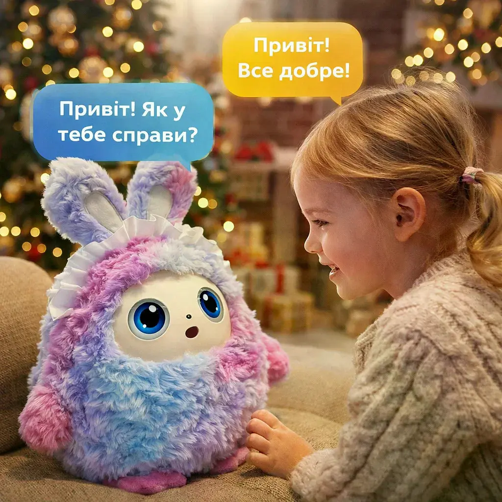 Інтерактивна плюшева AI-іграшка Ledodo з LED-очима фіолетова • М’яка іграшка зі штучним інтелектом для дітей - фото 5
