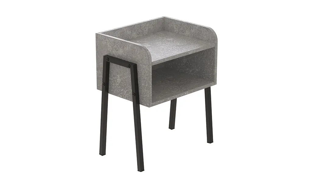 Тумба модульна Ferrum-decor Джузі 540x450x320 метал Чорний ДСП Бетон 16 мм (FRD-102974) - фото 4