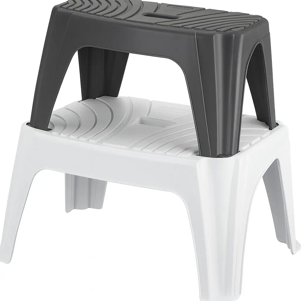 Табурет пластиковый Step 2 45x35x25, белый - фото 2