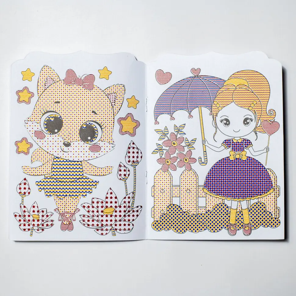 Водная раскраска "Девочки" Ранок 10171026, 8 страниц, 20 наклеек - фото 5