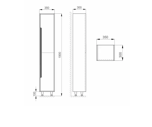Пенал Sanwerk в ванну ГРЕТА 35 см білий, R (MV0000304) - фото 4