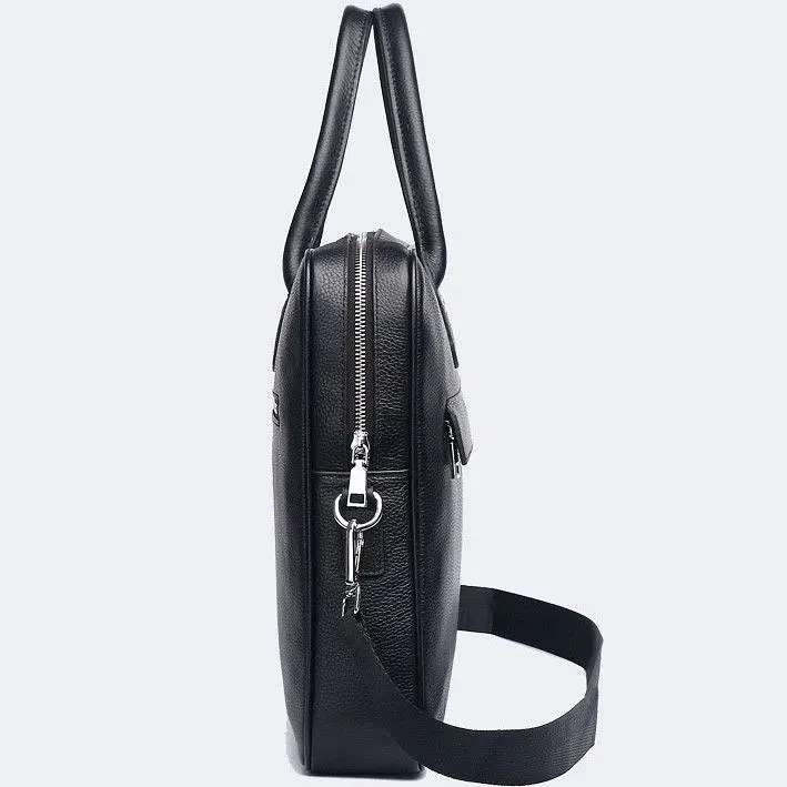 Шкіряна чоловіча сумка-портфель для ноутбука Tiding Bag M364A чорна - фото 9