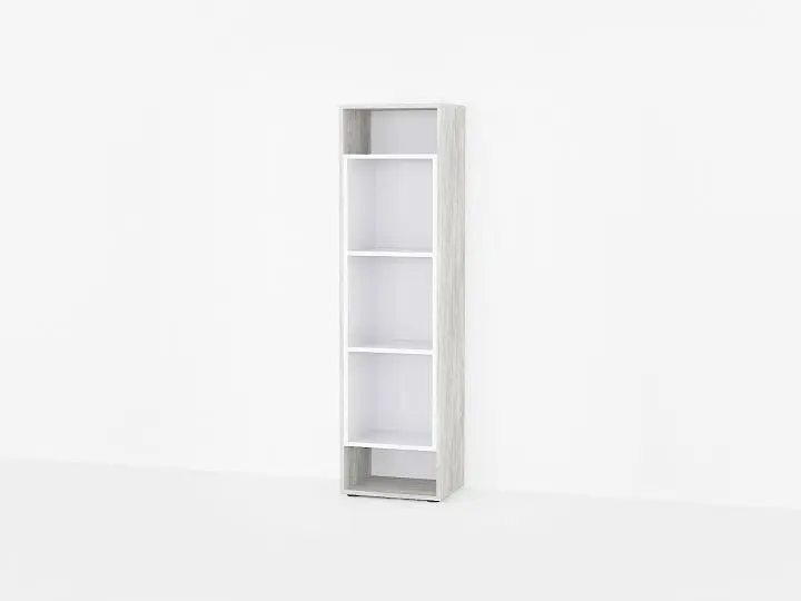 Стелаж для книг Id A-0071 Ш 390 / В 1439 / Г 299 Бетон-Білий
