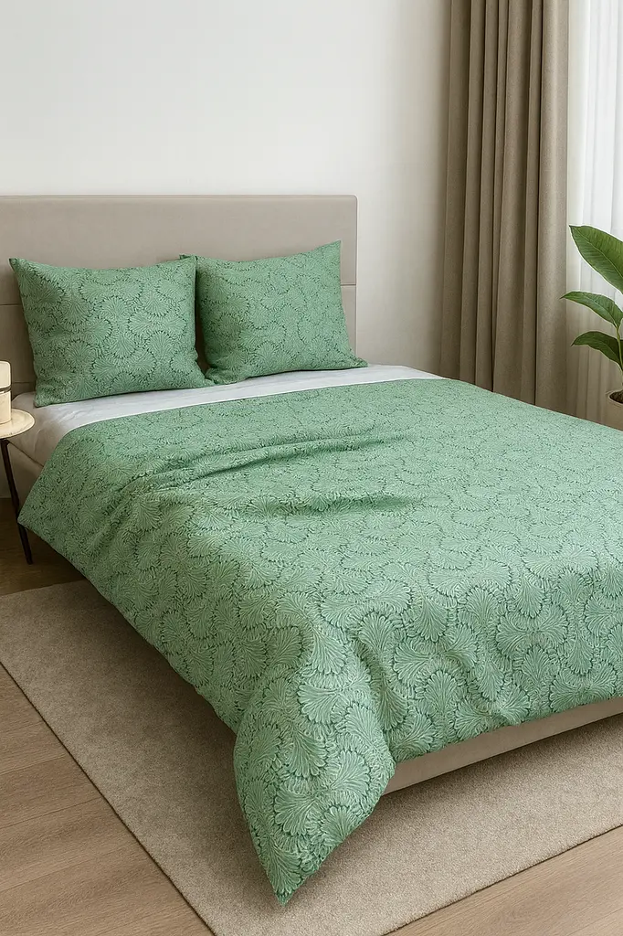 Комплект постільної білизни Ecotton полуторний 150х215 см зелений (21213АВ) (23663) - фото 3
