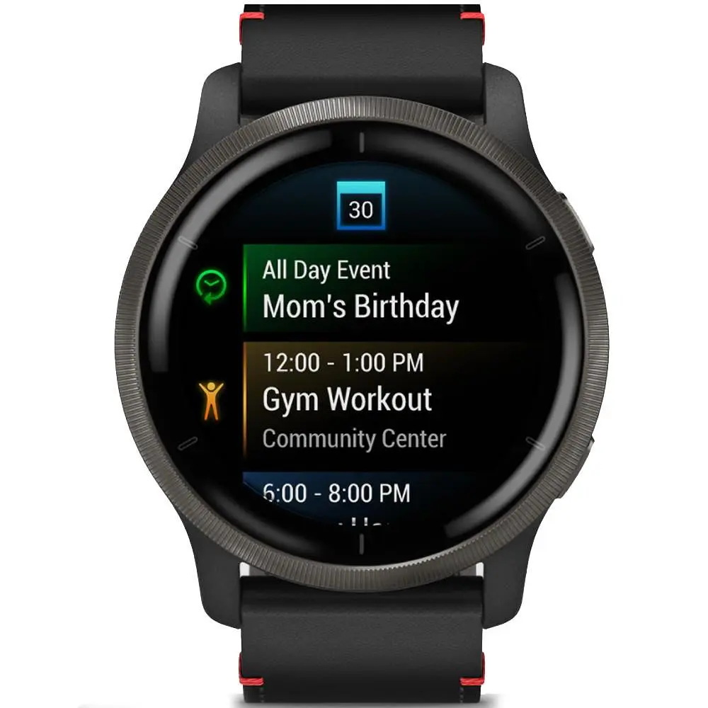 Смарт-годинник Garmin Venu 2 Slate with Black Leather Band (010-02430-21) - фото 4