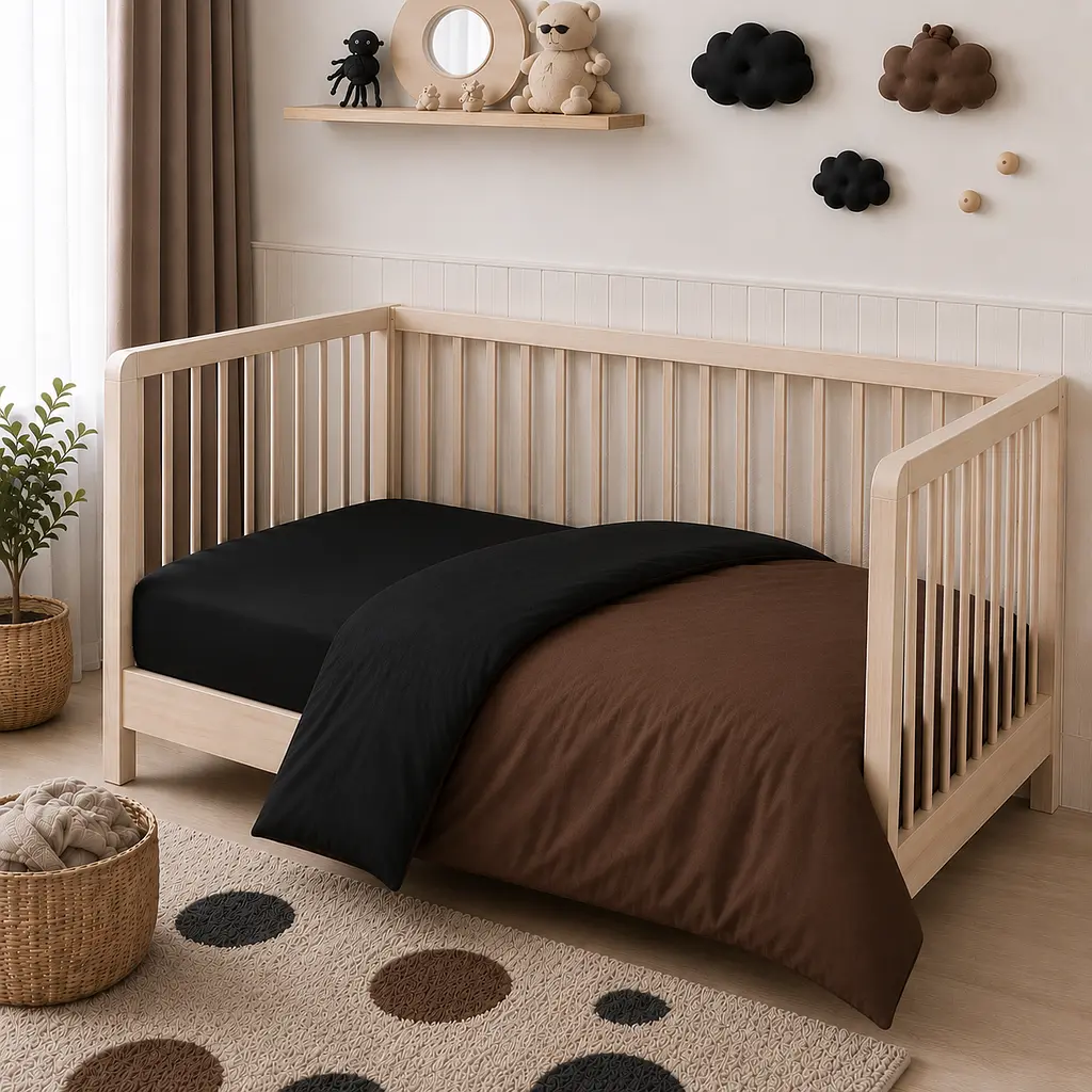 Дитяча постільна білизна MIRSON BABY фланель Black/Brown 110х160см (2200012799611) - фото 7