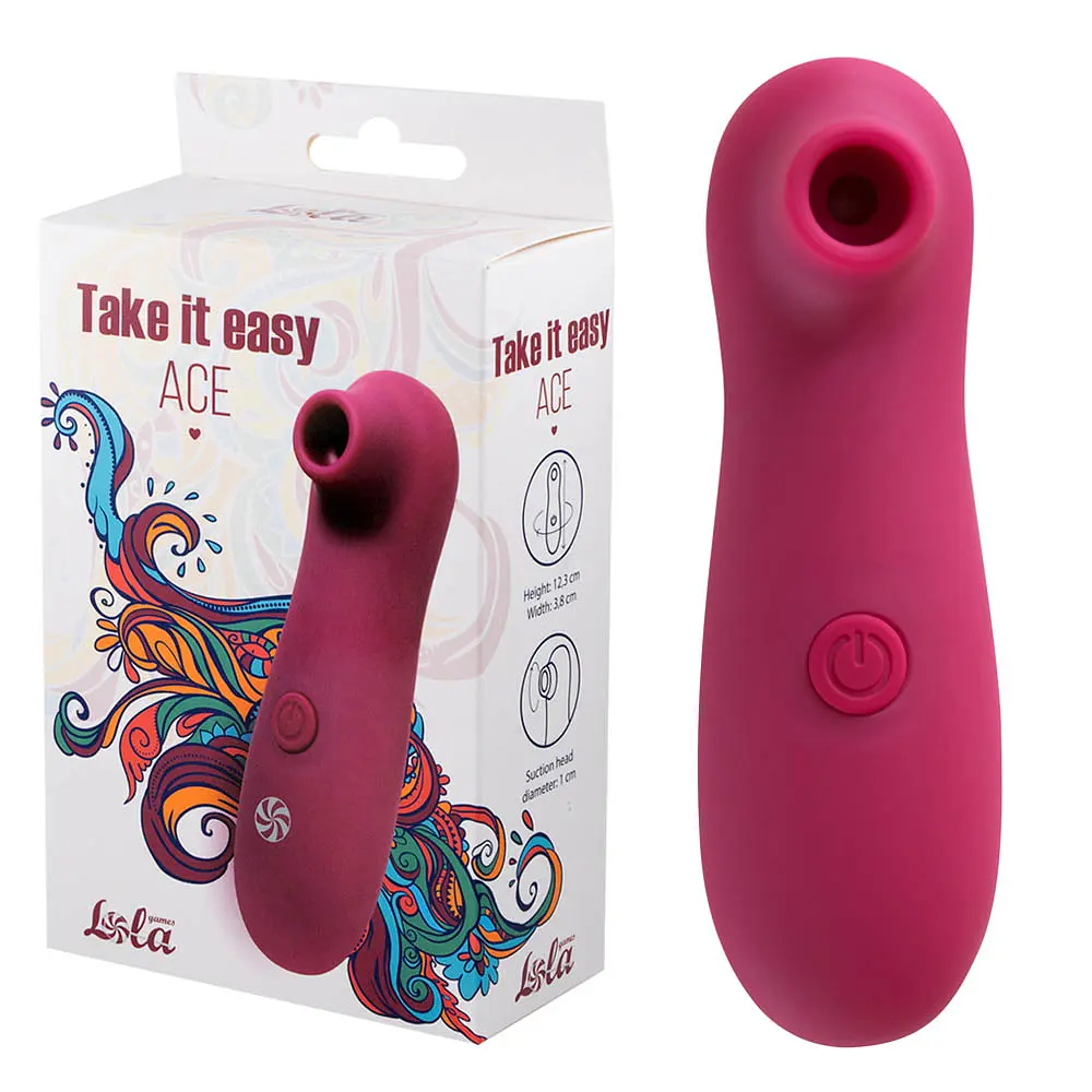 Вакуумний стимулятор клітора Lola games Take It Easy бордовий - фото 4