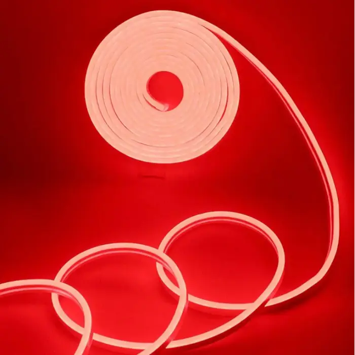 Светодиодная неоновая лента герметичная красная 5 метров NEON 220В JL 2835-120 G IP65 - фото 2