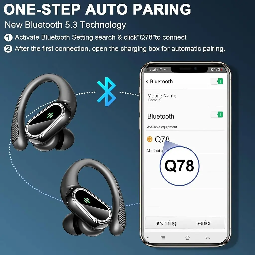 Бездротові навушники Poounur Bluetooth 5.3 з шумопоглинанням та мікрофоном - фото 7