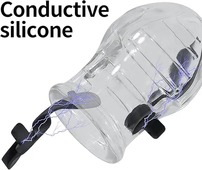 Электростимулятор-насадка на член силиконовый с дистанционным управлением 50 мм прозрачный - фото 2