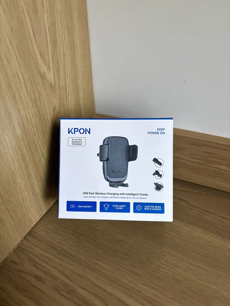Автомобільний тримач телефону KPON з бездротовою зарядкою 15 Вт та автоматичним затискачем універсальний чорний (SKU-094) - фото 8