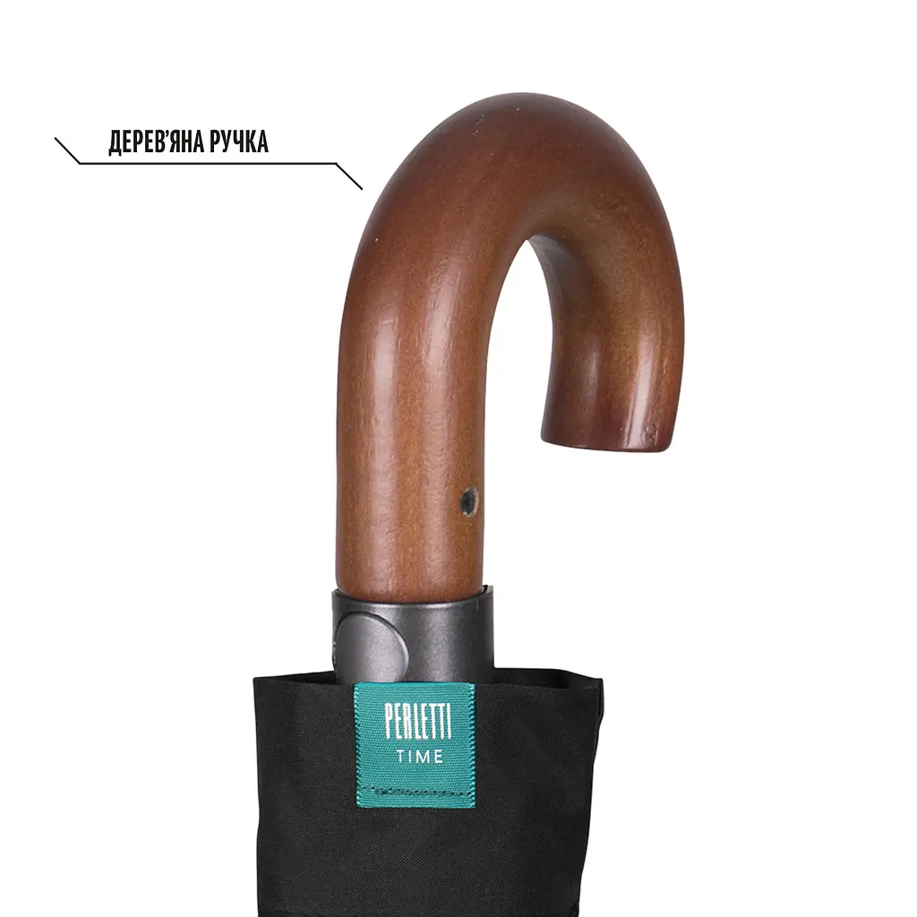 Зонтик Perletti Time складной автоматический черный (26016) - фото 4