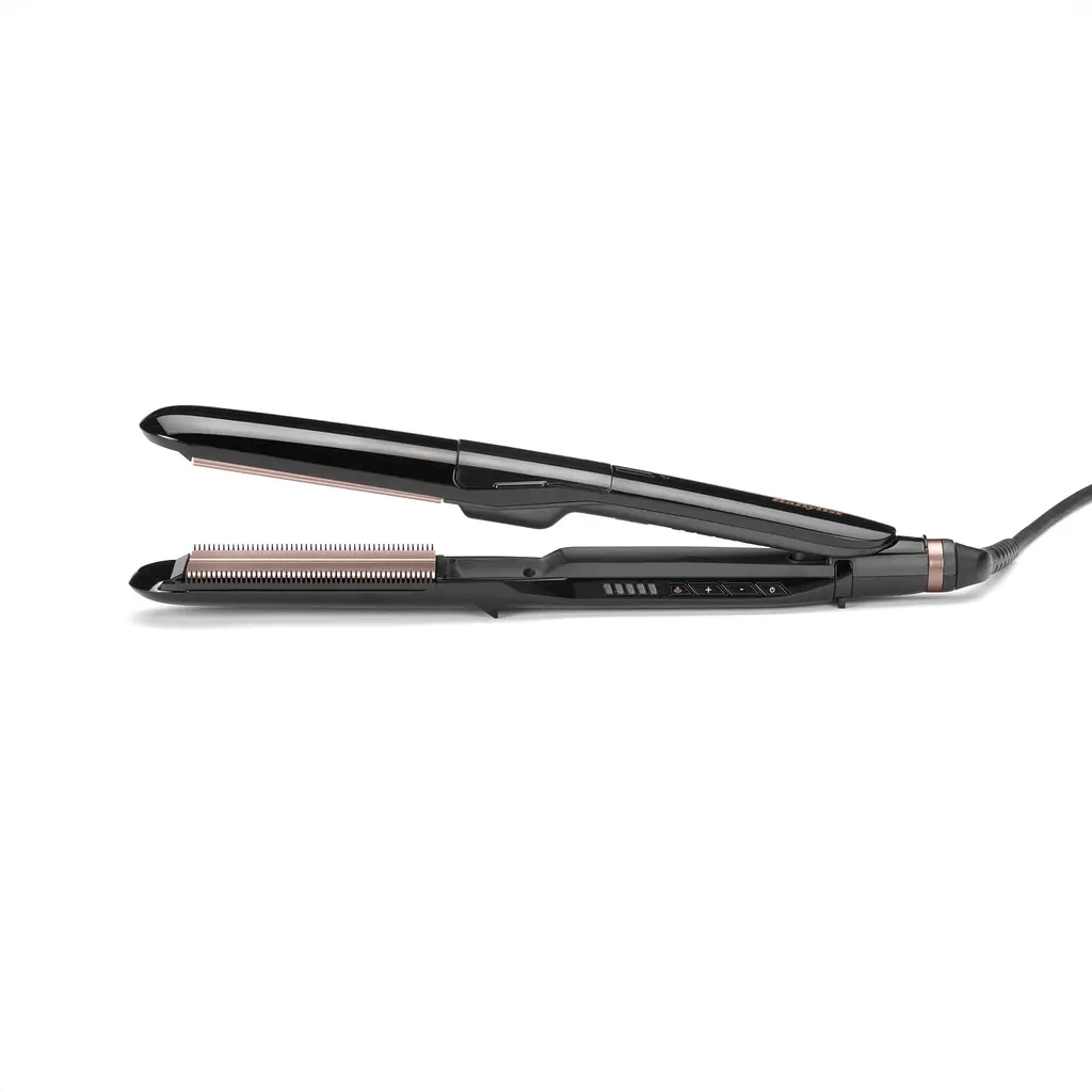 Випрямляч BaByliss Steam Smoth, температурних режимів 5, 150-230C, з парою, термо коврик, кераміка, чорний - фото 2