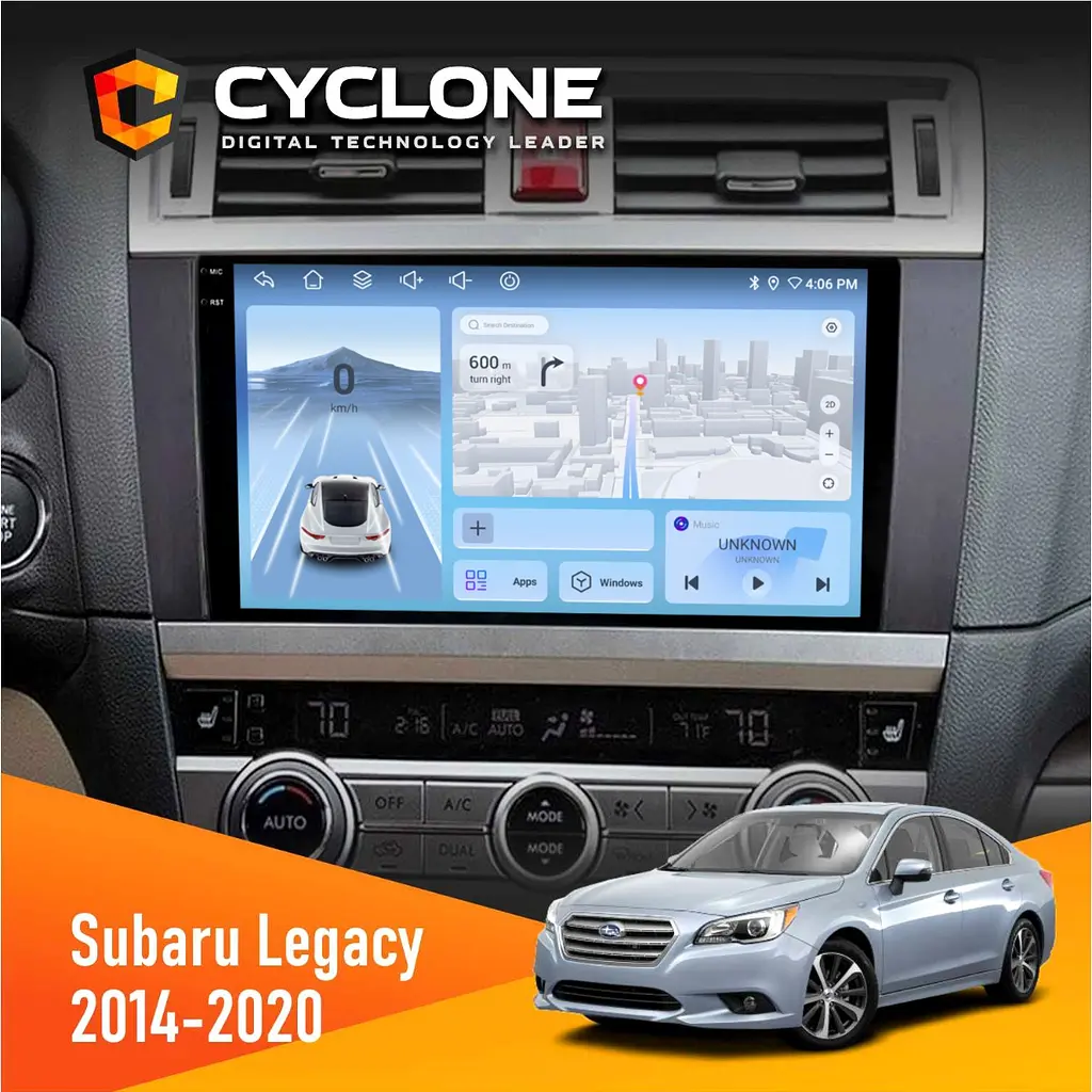 Штатна магнітола Subaru Legacy 2014-2020 Cyclone C9-012 4x64, DSP, 4G Cyclone (НФ-00008030)