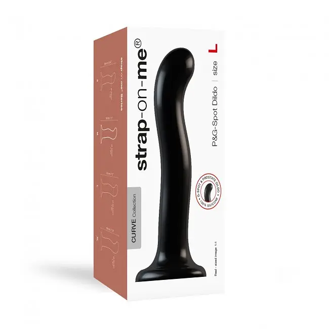 Фалоімітатор Strap-On-Me Dildo Plug PG L 18 см чорний - фото 4