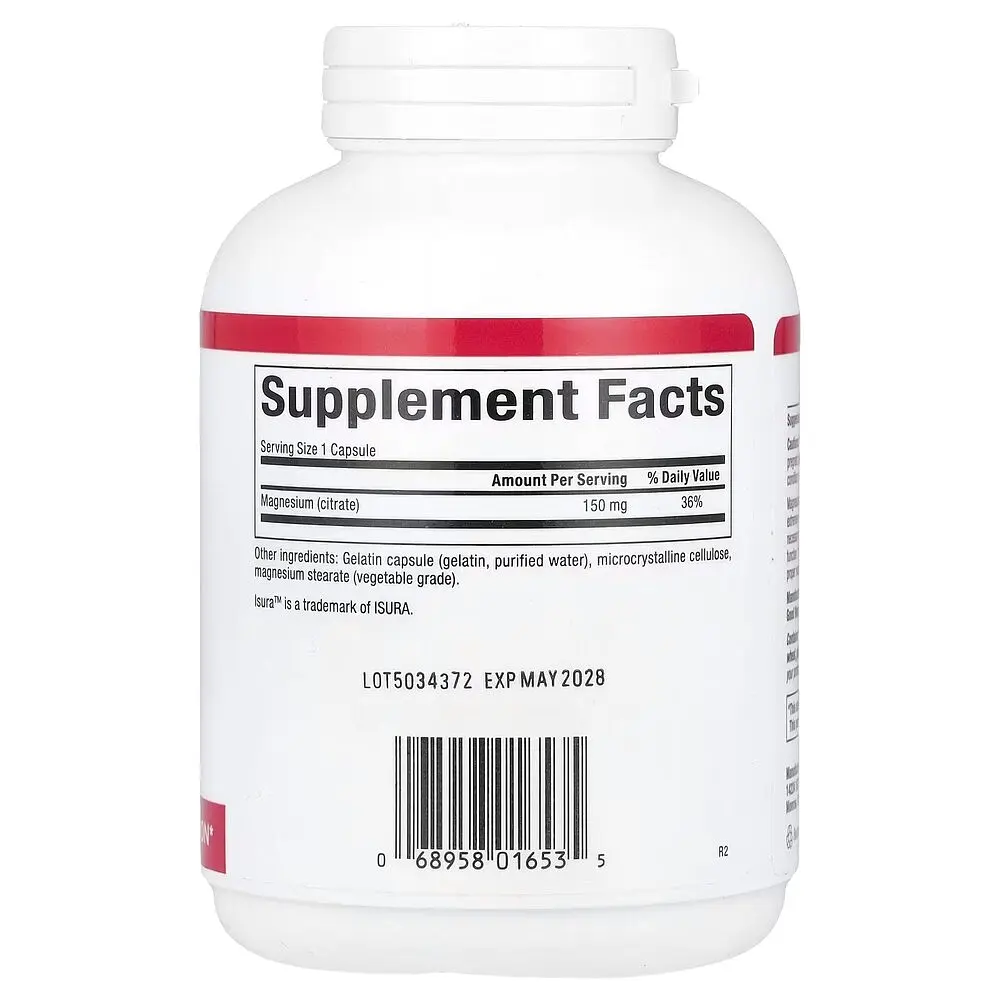 Цитрат магнію Natural Factors Magnesium Citrate 150 mg, 180 капсул для підтримки м'язів та нервової системи - фото 2