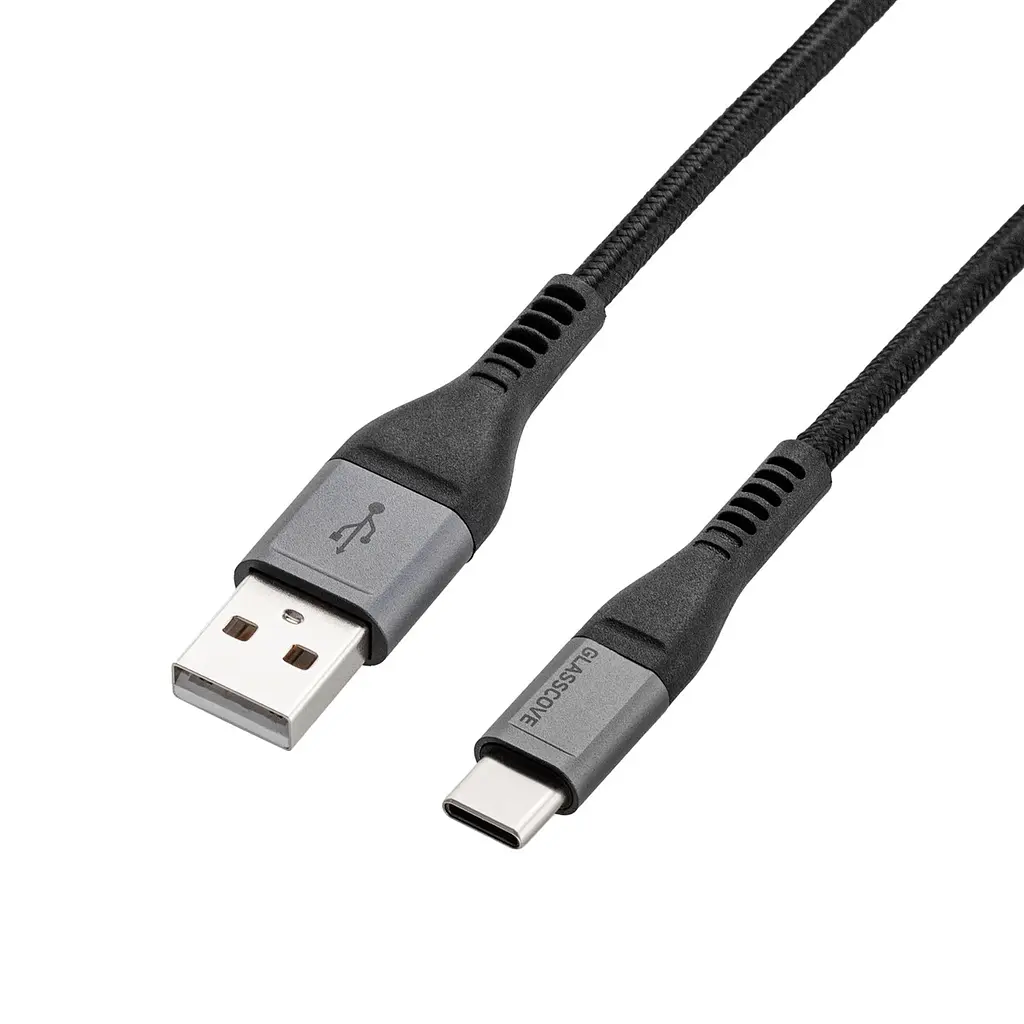 Кабель BRAID2 USB - Type-C 3A 1m (GB-AC13BK) Чорний - фото 3