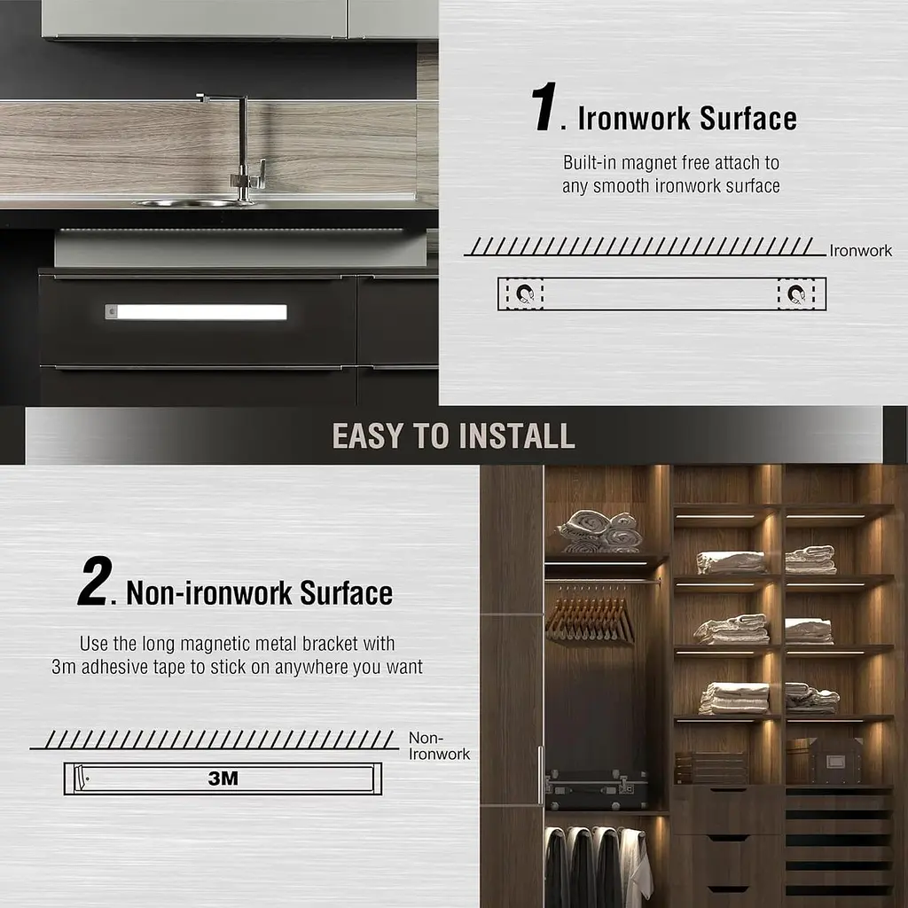 Ссвітильник EverBrite Under Cabinet Lighting 70 світлодіодіодів бездротовий датчик руху - фото 5