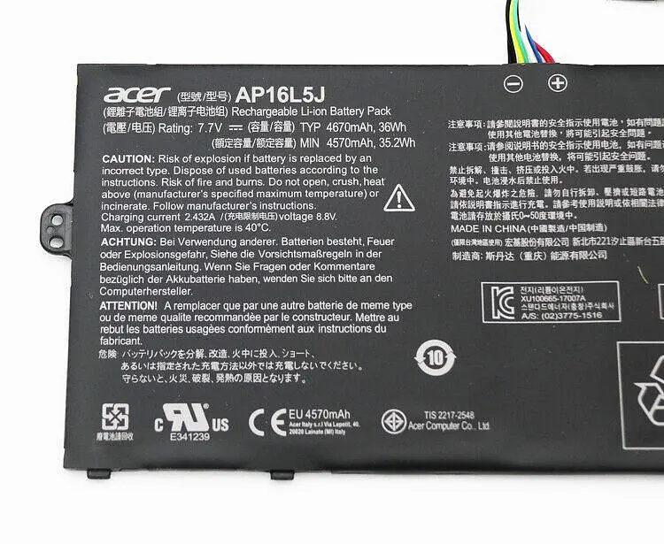 Акумулятор для ноутбука Acer Swift 5 SF514-52T SF514-53T Spin 1 SP111-32N (AP16L5J 7.7V 36Wh) - фото 3