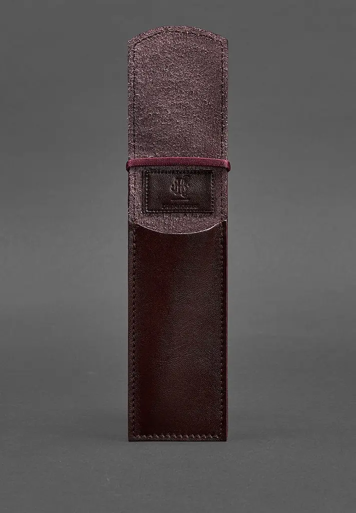 Кожаный чехол для ручек 1.0 бордовый - фото 4