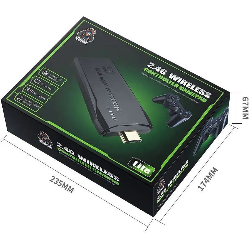 Міні ігрова приставка XPRO 25001 M8 64 ГБ Mini Game Stick 4K HDMI + 2 бездротові джойстики чорна (40842-15758_836) - фото 2