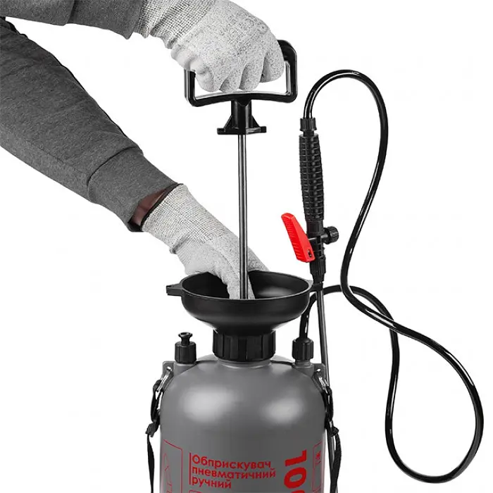 Обприскувач INTERTOOL FT 9006 пневматичний ручний, обєм 8 л, регульоване розпилення, сталева штанга - фото 8