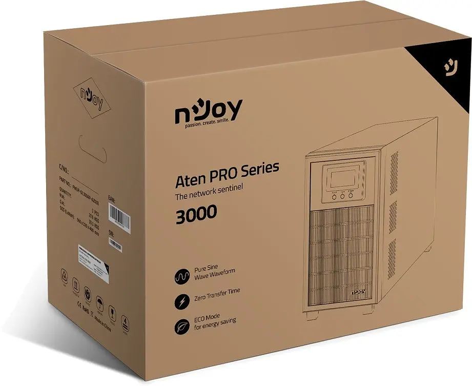 Джерело безперебійного живлення NJOY Aten Pro 3000 (PWUP-OL300AP-AZ01B) - фото 7