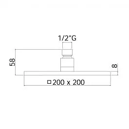 Верхній душ Paffoni Syncro Quadro 200x200xh8 мм з тримачем 400 мм white matt ZSOF075BO + ZSOF063BO, Білий матовий - фото 4