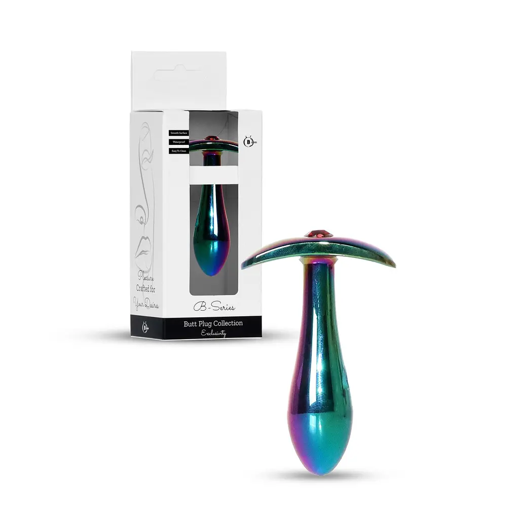 Анальна пробка з кристалом B - Series HeavyFun Plug-Jewellery Multicolour, 7.7 см (червоний) - фото 7