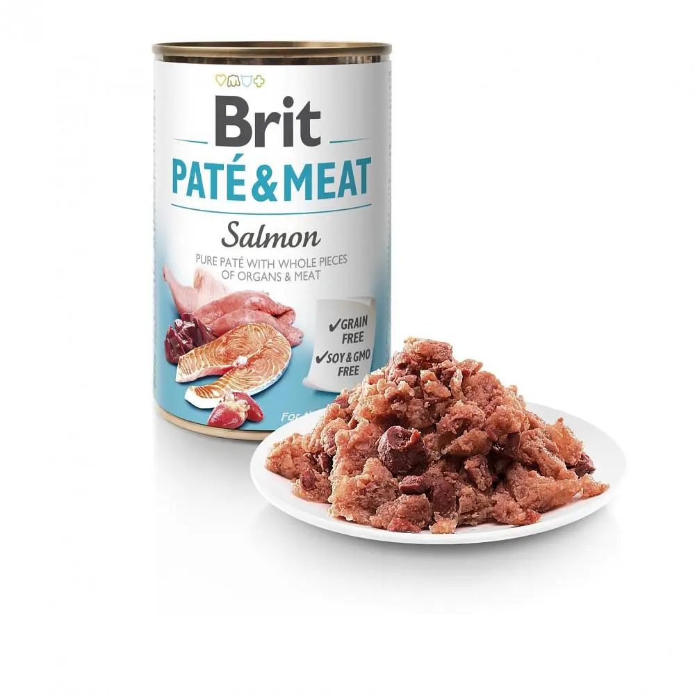 Вологий корм для собак Brit Pate & Meat Salmon 0,4 кг (курка та лосось) - фото 2