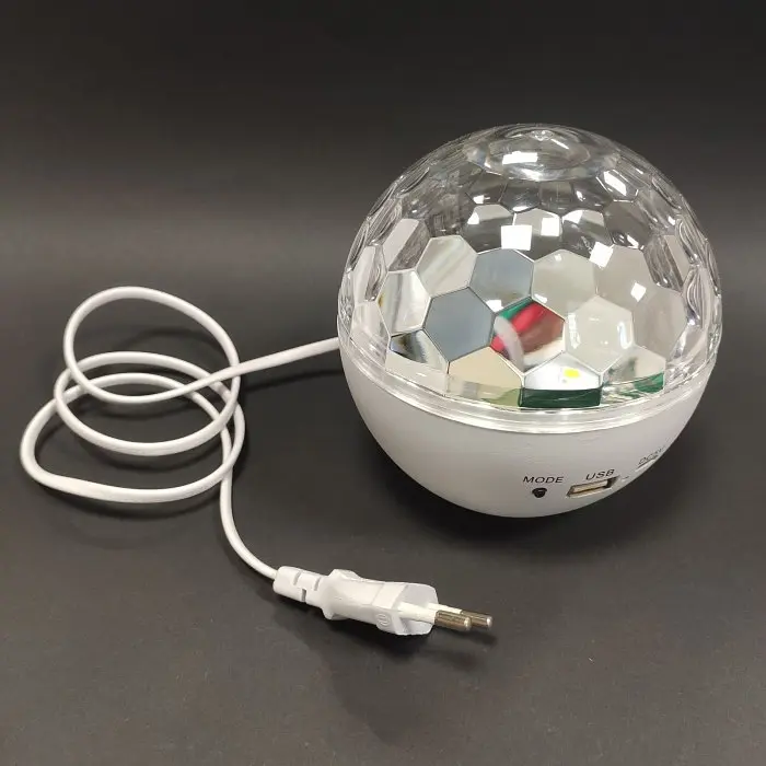 Світлодіодний диско-шар (дискошар) Led magic ball light з Bluetooth і пультом Білий - фото 2