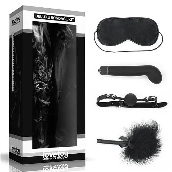 Набір БДСМ - Deluxe Bondage Kit (маска, вібратор, кляп, пір'їнка) - фото 6
