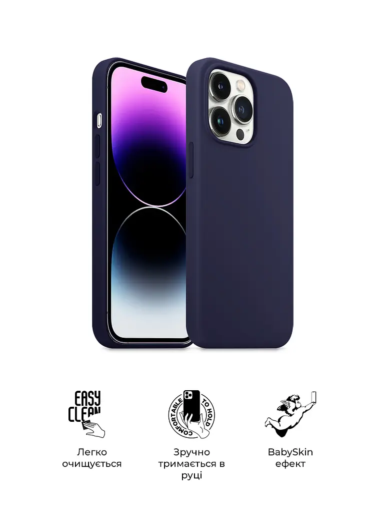 Силиконовый чехол для Apple iPhone 14 Pro, ICON2 Case, фиолетовый, противоударный, панель, защита всего корпуса, матовая поверхность Soft Touch, выступает над дисплеем, совместим с защитными стеклами и пленками, с микрофиброй, ArmorStandart (ARM63604) - фото 3