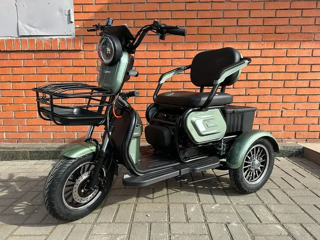 Электроскутер Трехколесный Corso Logan (1200W 72V/23Ah) Зеленый - фото 4