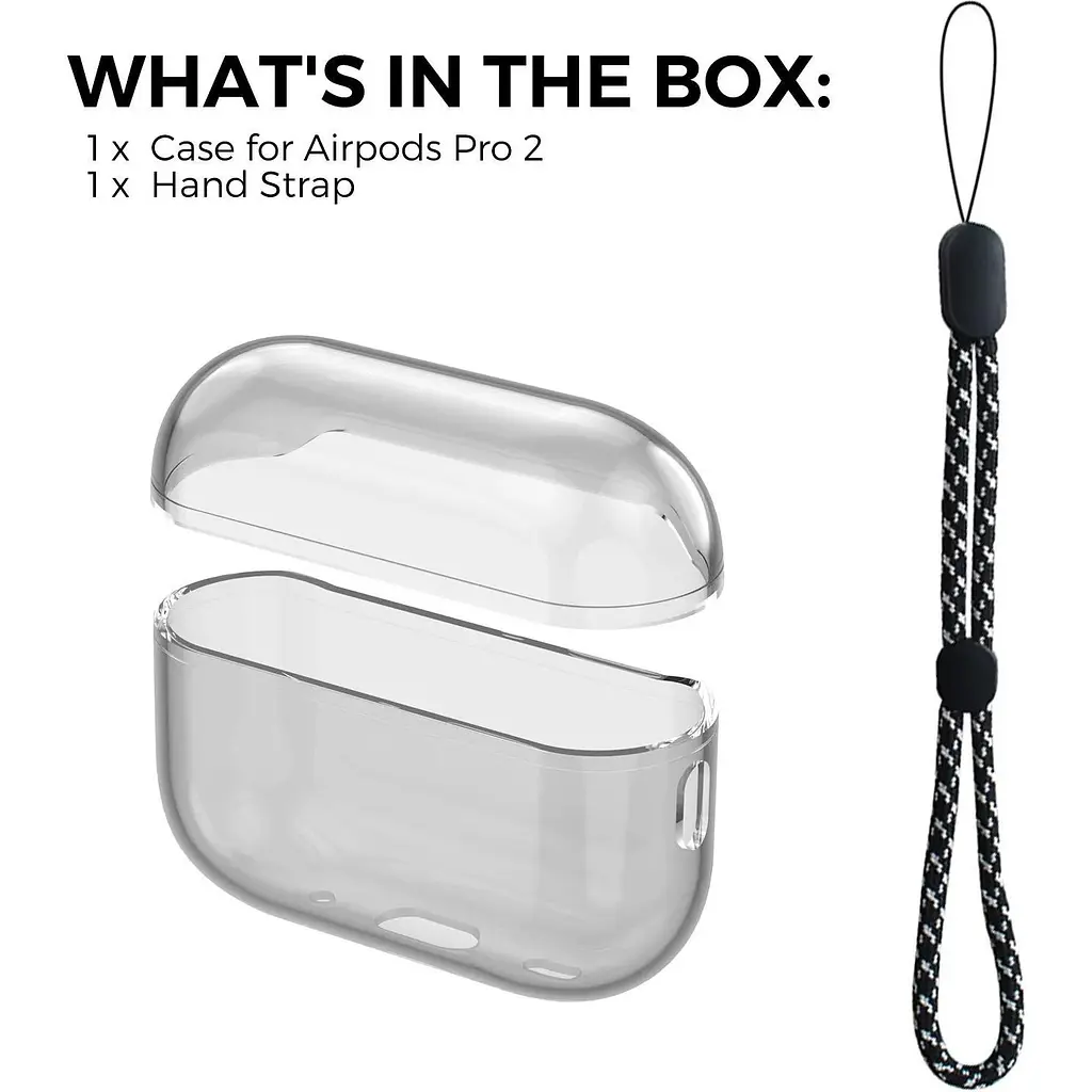 Чохол AhaStyle Transparent Case для Airpods Pro 2 Black [133860] - фото 2