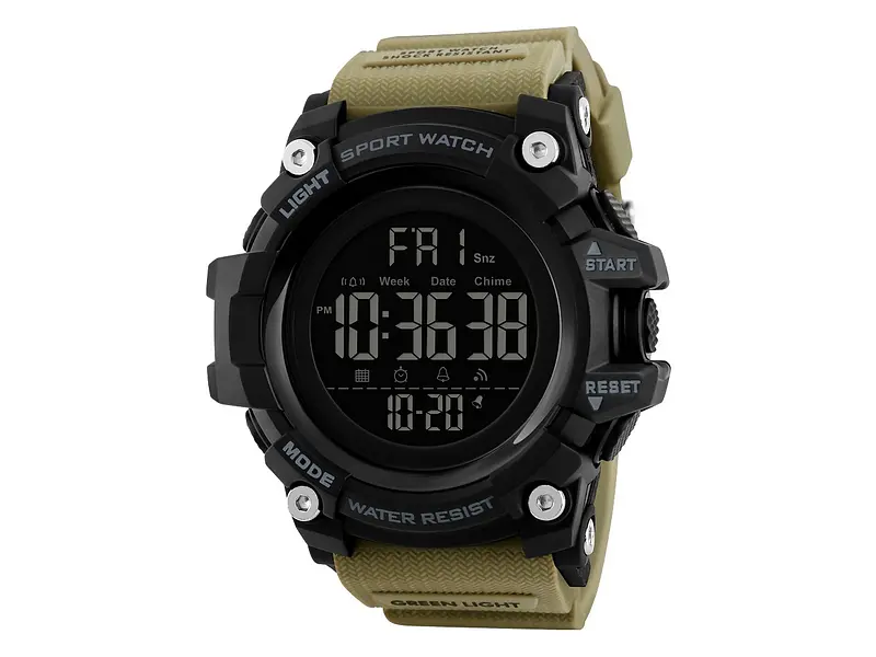 Чоловічий наручний годинник 1384 Black-Khaki Wrisband Skmei acs0030783 - фото 2