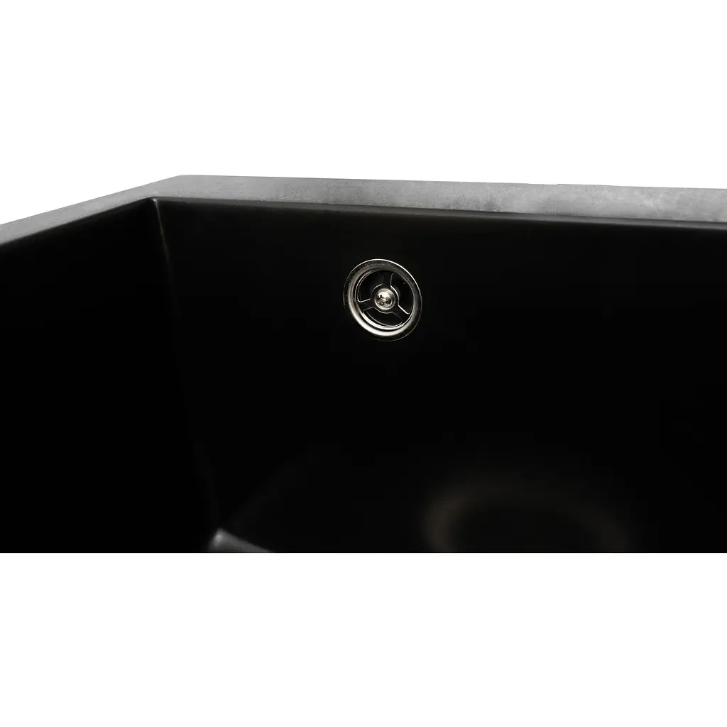 Каменная мойка Ventolux Amore Black Quartz 500x410x190 мм - фото 3