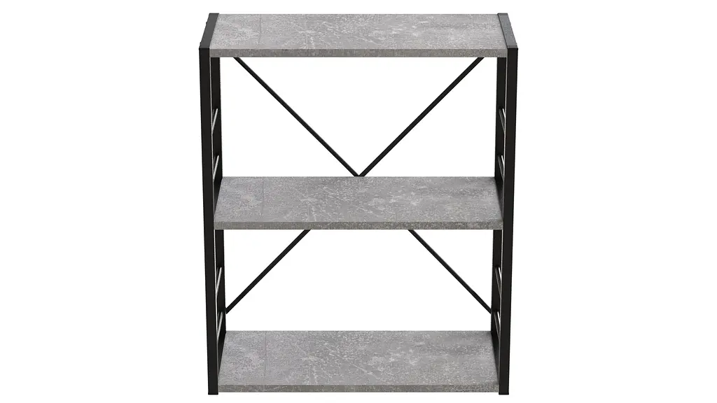 Етажерка 3/60 Ferrum-decor Серії Коннект 75x60x28 чорний ДСП Бетон 16мм (FRD-104256) - фото 6