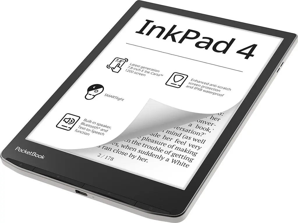 Електронна книжка PocketBook InkPad 4 (PB743G), IPX8, Stardust Сріблястий - фото 4