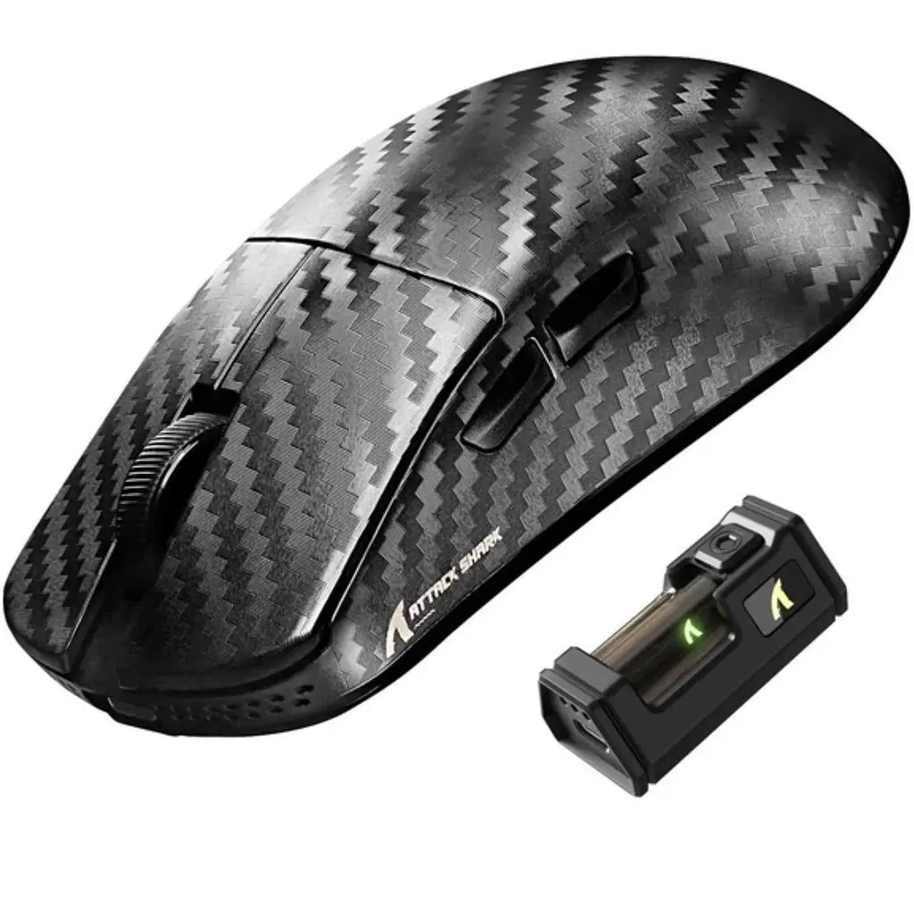 Бездротова миша ATTACK SHARK R11 ULTRA 42000 DPI, PAW3950 MAX, Carbon Shark, 8K,Чорна - фото 2