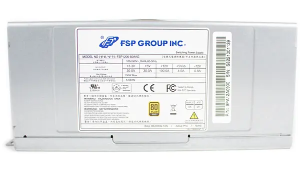 БЖ 1200W FSP FSP1200-50AAG 80+ GOLD, 6xPCI-E6+2, 135mm fan, Modular, C20, brown box - фото 4