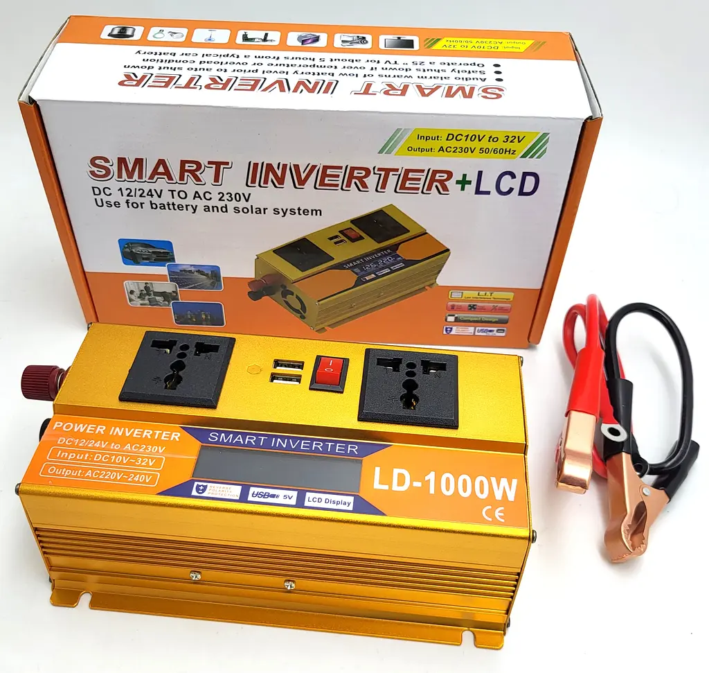 Перетворювач напруги 12 V-220 V 1000 Вт автоінвертор з LCD-екраном 12 V-220 V модифікована синусоїда 1000 W - фото 2