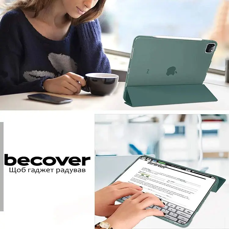 Чохол-книжка BeCover Tri Fold Hard для Apple iPad Pro 12.9 2020/2021/2022 Dark Green (711720) - фото 2