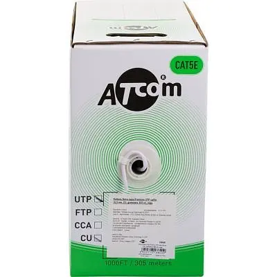 Кабель сетевой Atcom UTP 305м cat.5e Standart CCA (3799) - фото 3
