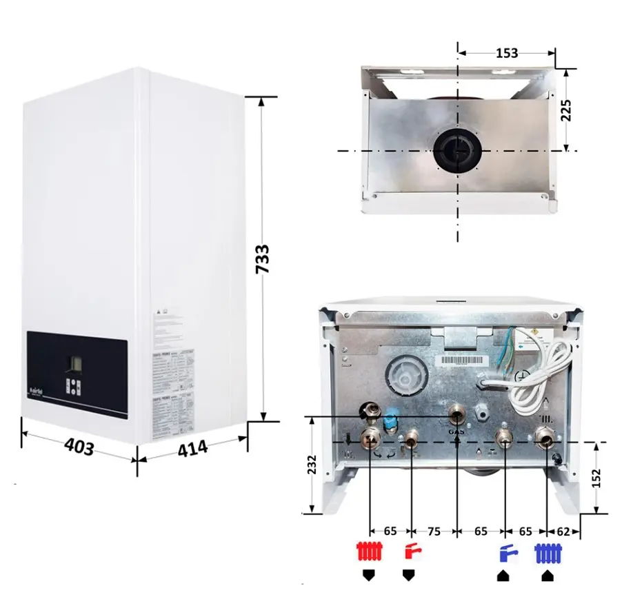 Котел газовий Airfel DigiFEL Premix 30 кВт, двоконтурний, конденсаційний, навісний, з двома теплообмінниками A2CPX030DARU - фото 15