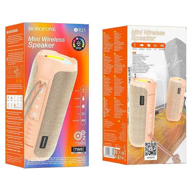 Колонка портативна Borofone BR21 Sports BT speaker Candypink - фото 3